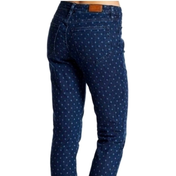 LANDS END Mid Rise Straight Leg Polka Dot Jeans - Picture 2 of 13